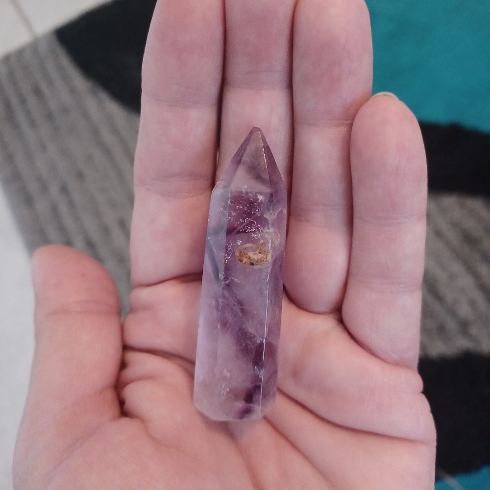 Purple Fluorite Crystal Point Obelisk Tower - Picture 4 of 8